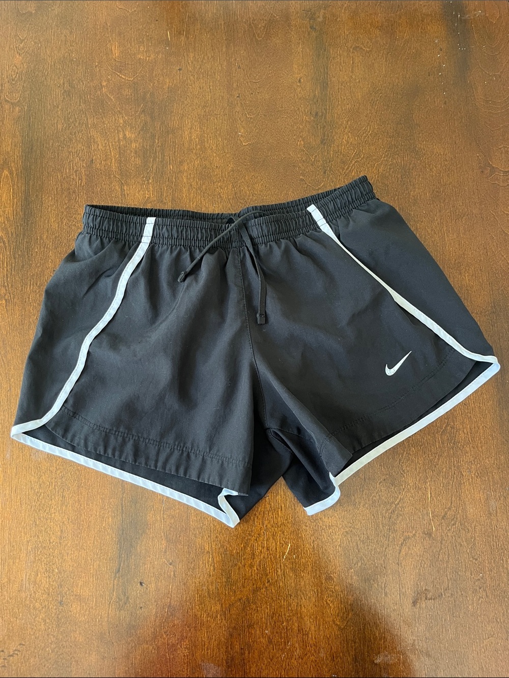 Nike Black Shorts with White Trim - Girls Active Running Shorts